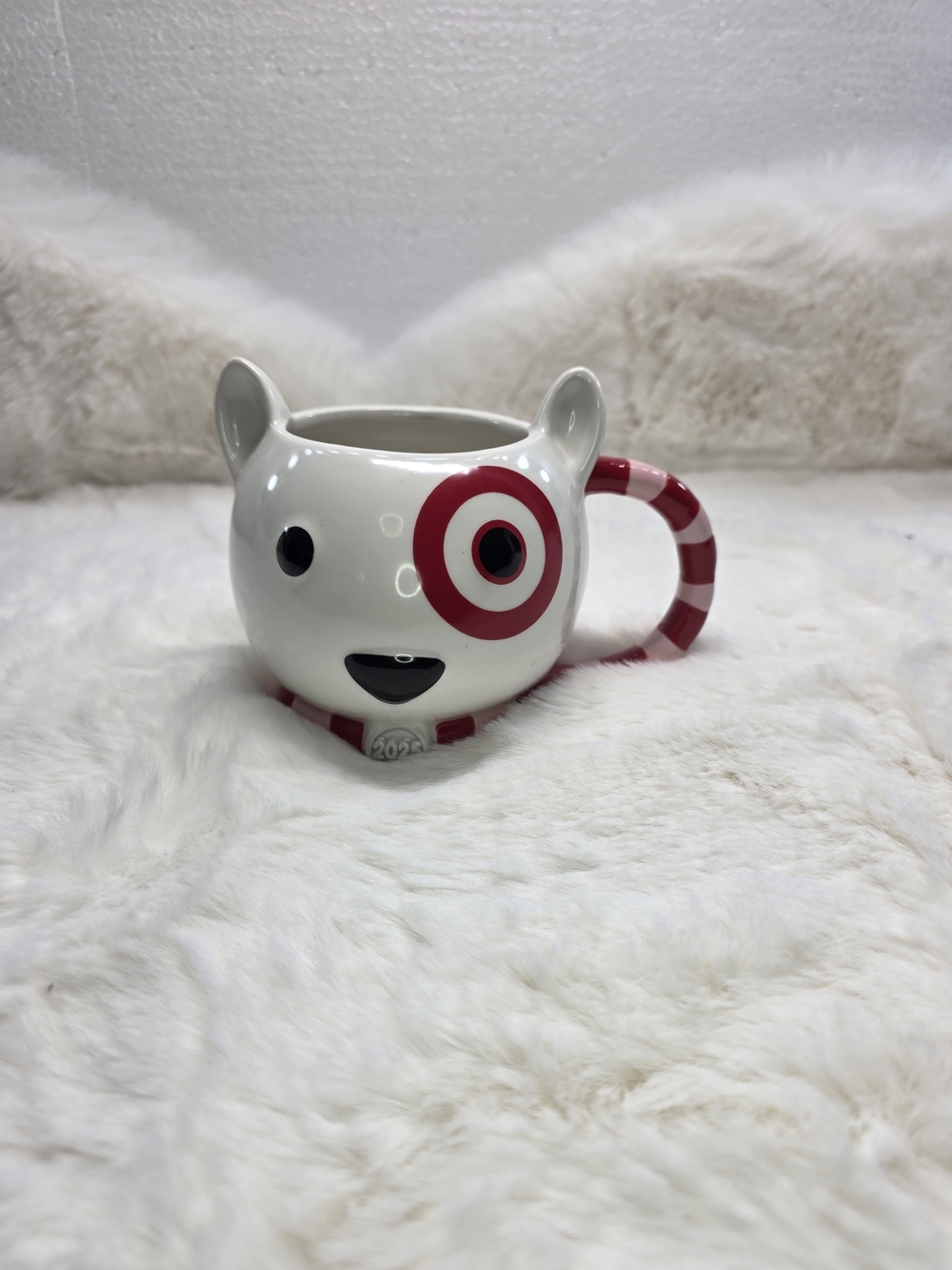 Target White and Red Bullseye Dog Face Mug